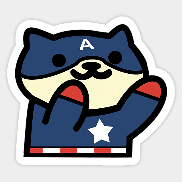 Captain Ameri-cat Sticker by djchikart